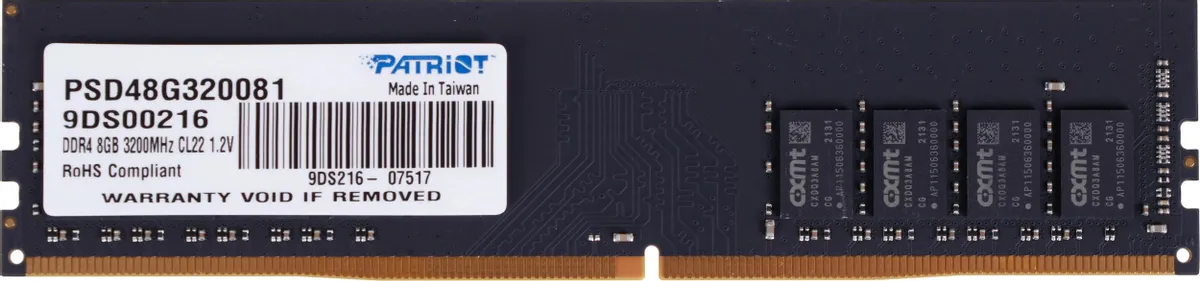 картинка DIMM DDR4 8Gb 3200MHz Patriot 288-pin 1.2V (PSD48G320081) от магазина КомпьютерЦентр