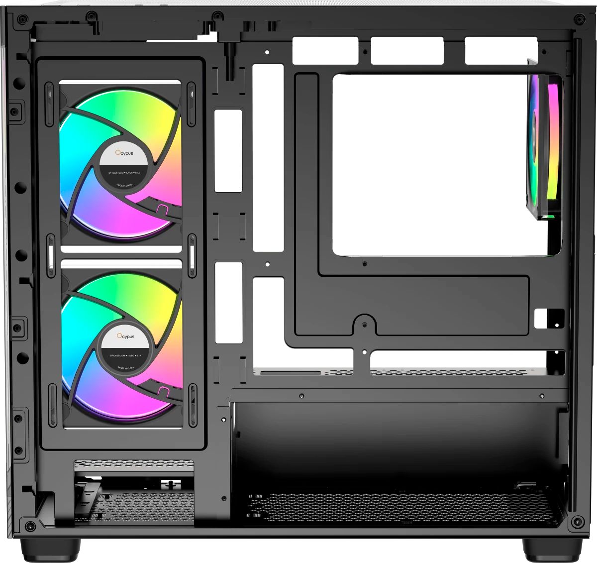 картинка Корпус Ocypus Gamma C52 BK ARGb mATX /  win /  black /  3 ARGb fans /  no PSU /  Tempered Glass (Gamma-C52-B-KD300XX-GL) от магазина КомпьютерЦентр