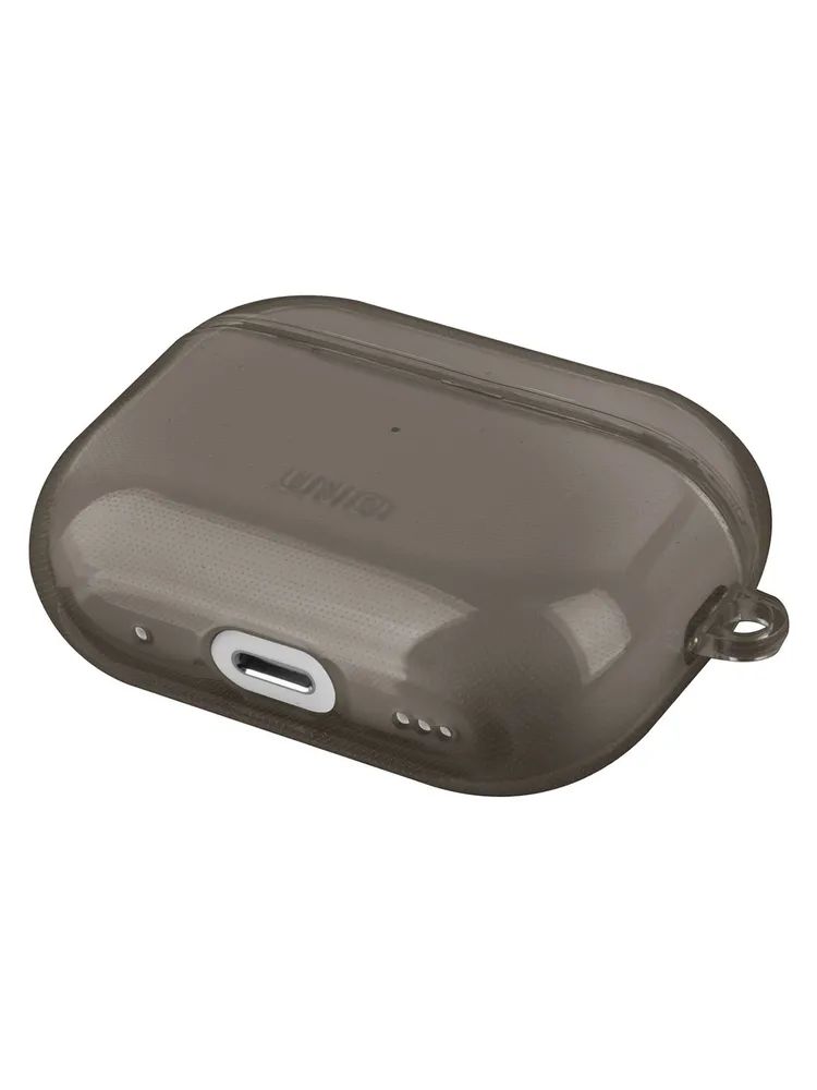 картинка Чехол Uniq Glase TPU Glossy Smoke для AirPods Pro 2, серый от магазина КомпьютерЦентр