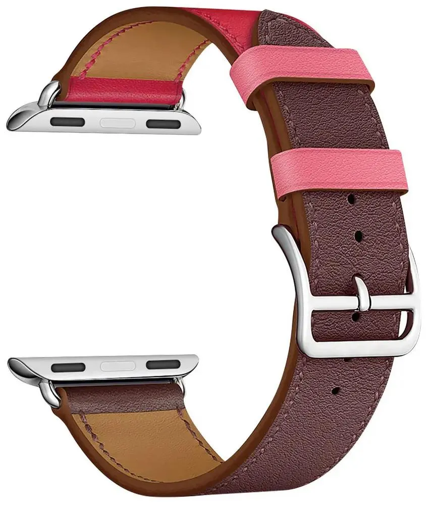 картинка Кожаный ремешок для Apple Watch 38/ 40/ 41 mm LYAMBDA MAIA LWA-03-40-BRR коричневый, красный, розовый от магазина КомпьютерЦентр