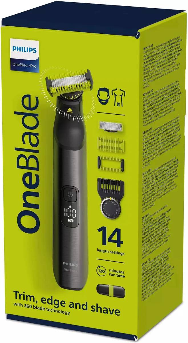 картинка Триммер для бороды и усов Philips OneBlade Pro QP6651/ 61, черный от магазина КомпьютерЦентр