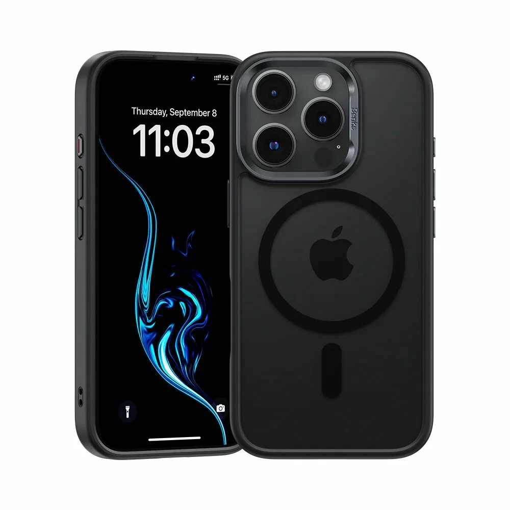 картинка Чехол силиконовый Benks Mist Protective Case (MagSafe) для iPhone 16 Pro 6.3'', цвет черный (Black) от магазина КомпьютерЦентр