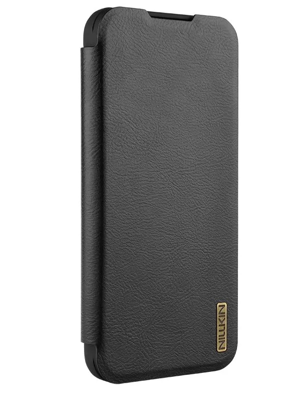 картинка Чехол книжка для Samsung Galaxy A56 5G Nillkin Qin leather case черная с защитой камеры от магазина КомпьютерЦентр