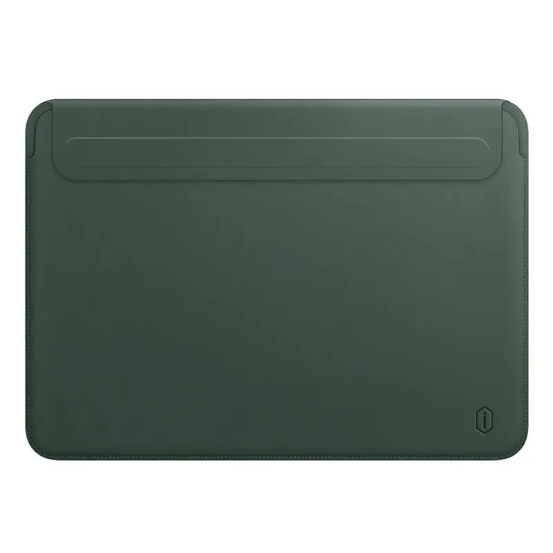 картинка Чехол для ноутбука MacBook Pro 13 WIWU Leather Skin Pro 2 Sleeve Midnight Green от магазина КомпьютерЦентр