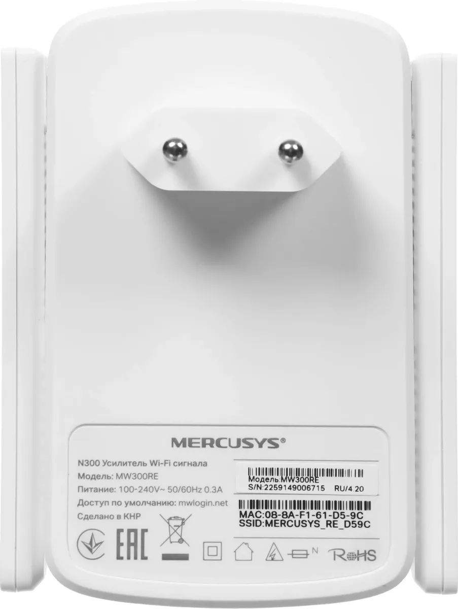 картинка Усилитель Mercusys MW300RE 300Mbps Wi-Fi Range Extender от магазина КомпьютерЦентр