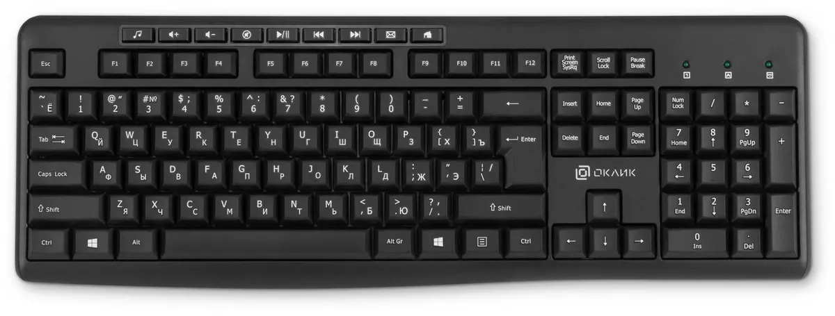 картинка Клавиатура Oklick K225W Black USB беспроводная Multimedia (1875232) от магазина КомпьютерЦентр