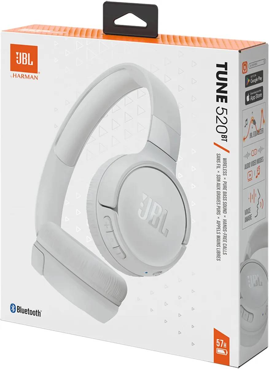 картинка Bluetooth гарнитура JBL Tune 520BT White (JBLT520BTWHT) от магазина КомпьютерЦентр