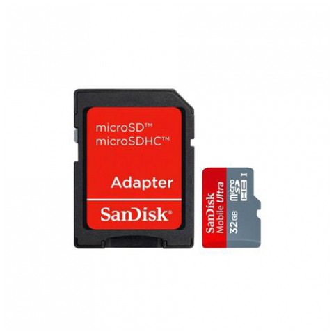 картинка Карта памяти SanDisk 32Gb microSDXC Ultra UHS-I + SD adapter (SDSDQU-032G-U46A) от магазина КомпьютерЦентр