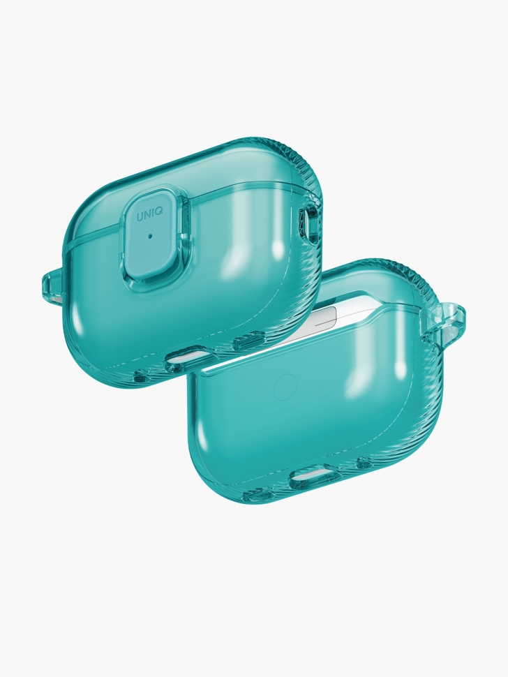 картинка Чехол Uniq Glase PRO TPU Lock Glossy Teal для AirPods Pro 3, зеленый от магазина КомпьютерЦентр