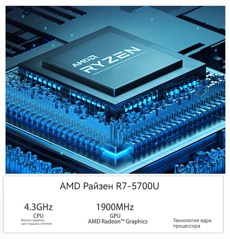 картинка Мини-ПК GenMachine MINI PC, AMD Ryzen 7 5700U/  16ГБ DDR4/  512ГБ SSD/  AMD Radeon Vega 8/  WiFi 6/  BT 5.2/  Win11 Pro от магазина КомпьютерЦентр