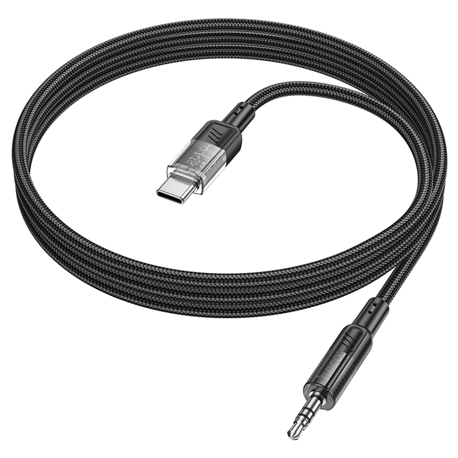 картинка Кабель HOCO UPA27 Spirit transparent digital audio conversion cable Type-C black от магазина КомпьютерЦентр