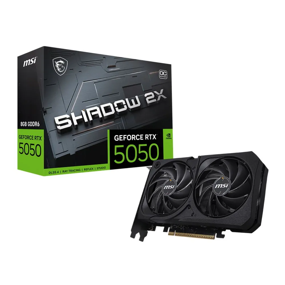 картинка Видеокарта 8Gb GDDR6 GeForce RTX 5050 MSI SHADOW 2X OC (RTX 5050 8G SHADOW 2X OC) от магазина КомпьютерЦентр