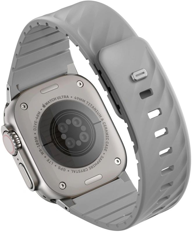картинка Ремень каучуковый универсальный Uniq FLUO для Apple Watch 40-49, цвет серый (MIST GREY) (49-40MM-FLUOMGRY) от магазина КомпьютерЦентр