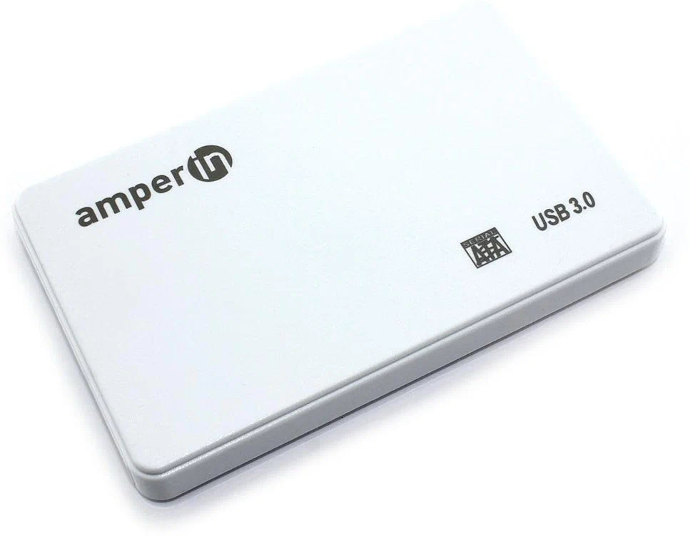 картинка Карман для HDD 2.5'' Amperin AM25U3PW, USB 3.0, пластиковый, белый от магазина КомпьютерЦентр