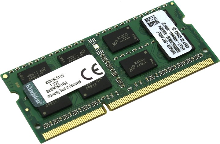 картинка SO-DIMM DDR3L 8Gb 1600MHz PC3-12800 Kingston CL11 1.35B (KVR16LS11/ 8WP) от магазина КомпьютерЦентр