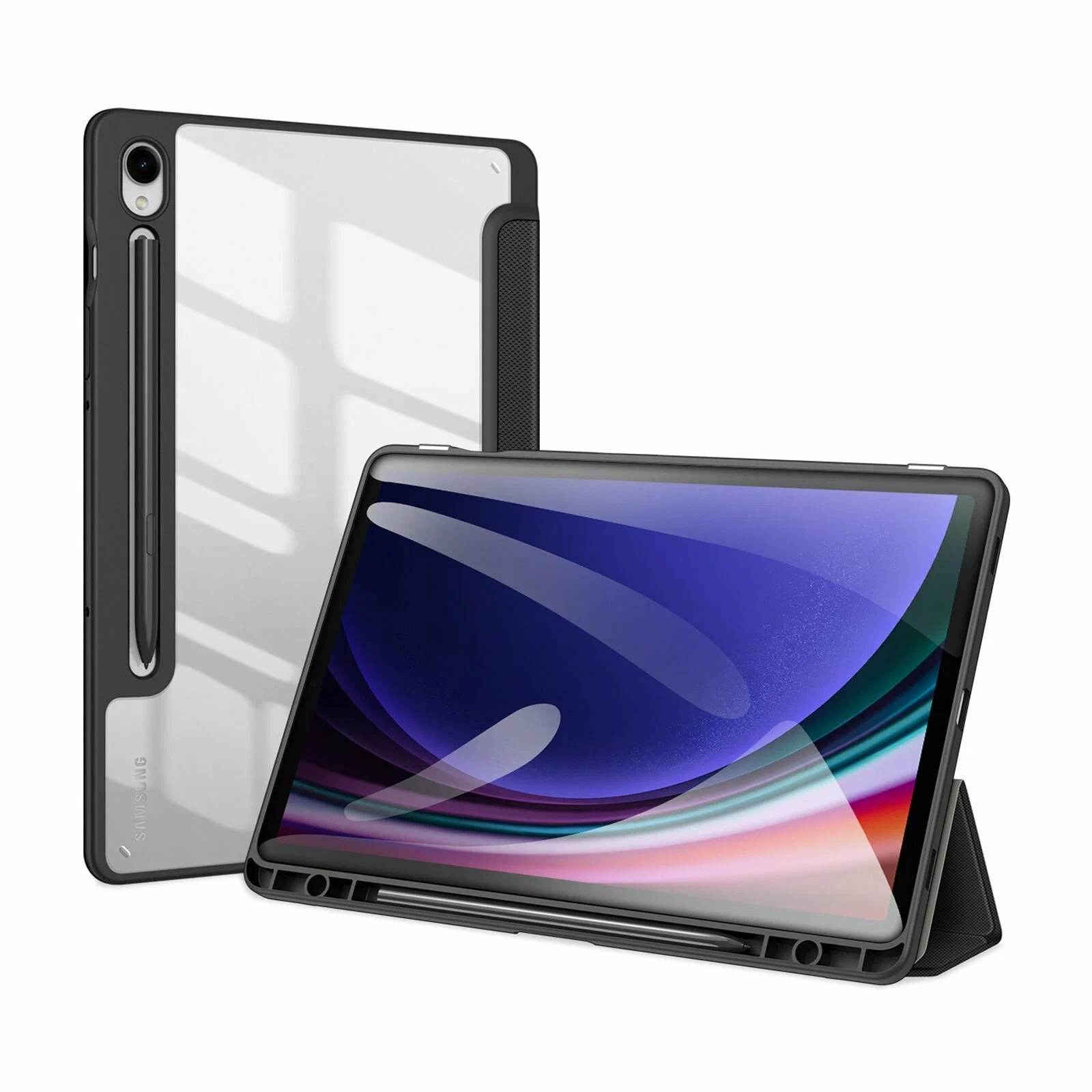 картинка Чехол-книжка DuxDucis Toby Series для планшета Samsung Galaxy Tab s10 Lite/  S10 FE/  S9/  S9 FE, черный от магазина КомпьютерЦентр