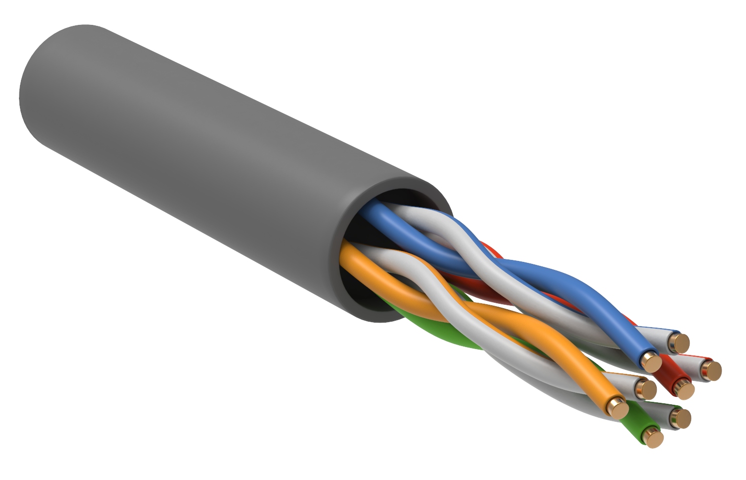 картинка Кабель UTP ITK Generica PVC внутр. Cat5E 4X2X24AWG (305м) Gray (BC1-C5E04-111-305-G) от магазина КомпьютерЦентр