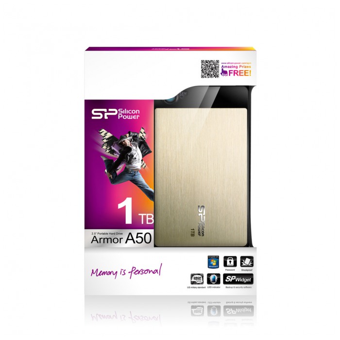 картинка Жесткий диск внешний SiliconPower 1Tb Armor A50 2.5″ Gold (SP010TBPHDA50S2G) от магазина КомпьютерЦентр