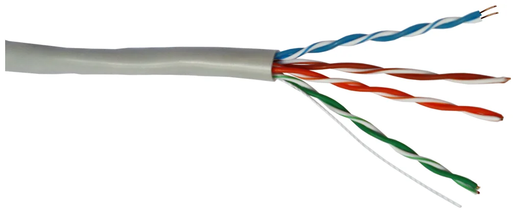 картинка Кабель UTP Lanmaster Cat5e, U/ UTP внутр не экранир 4X2X25AWG PVC Gray (NM-UTP5E4PR-CU) (продажа на метры) от магазина КомпьютерЦентр