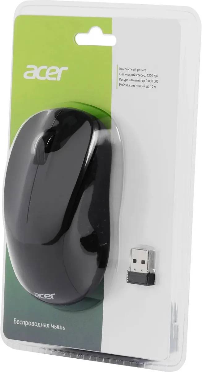 картинка Мышка Acer OMR302, беспроводная, черный (ZL.MCECC.01X) от магазина КомпьютерЦентр