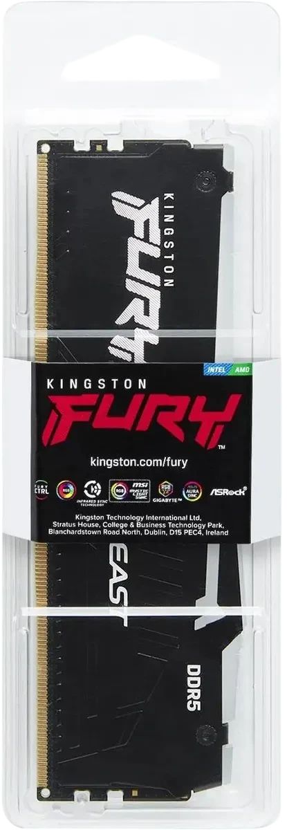 картинка DIMM DDR5 32Gb 5200MHz PC5-41600 Kingston Fury Beast RGB CL40 (KF552C40BB2A-32) от магазина КомпьютерЦентр