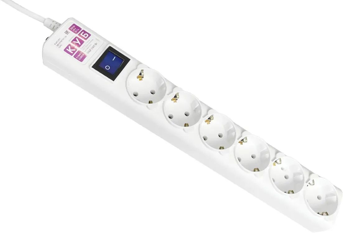 картинка Сетевой фильтр 1.9 м Powercube SPG6-16-1.9M (6 розеток) White (коробка) от магазина КомпьютерЦентр