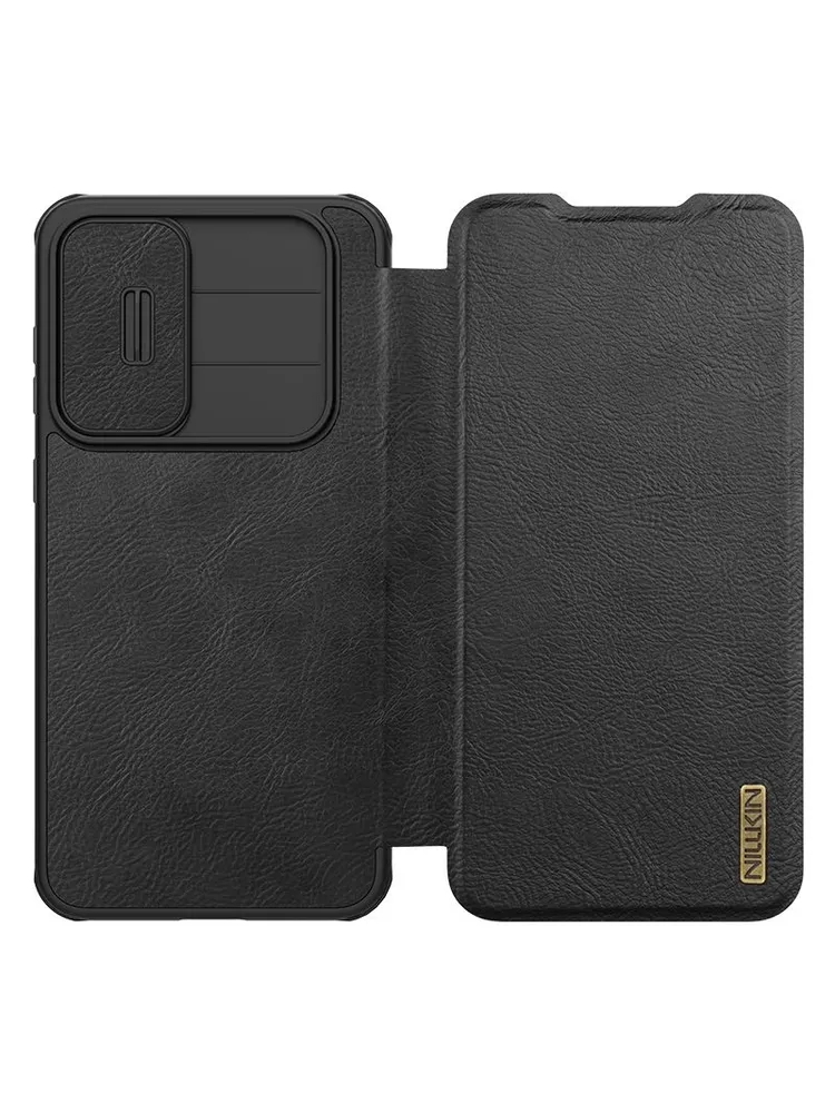картинка Чехол книжка для Samsung Galaxy A56 5G Nillkin Qin leather case черная с защитой камеры от магазина КомпьютерЦентр