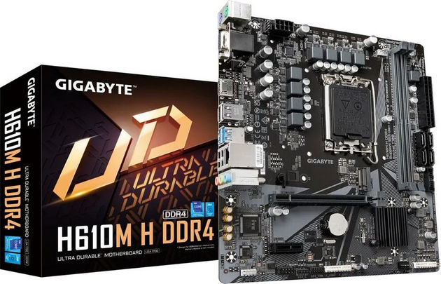 картинка Материнская плата Gigabyte H610M H DDR4 1.3 Soc-1700 Intel H610 от магазина КомпьютерЦентр