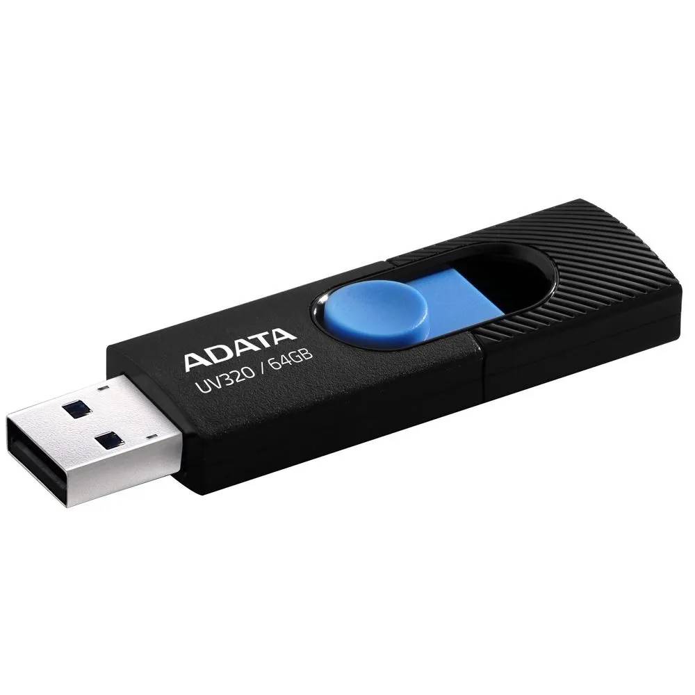 картинка USB3.1 накопитель 64Gb A-Data UV320 Black/ Blue (AUV320-64G-RBKBL) от магазина КомпьютерЦентр