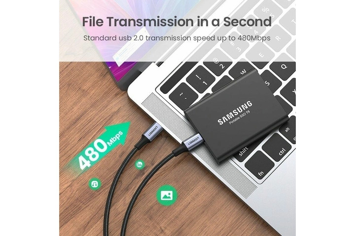 картинка Кабель Data Cable Type-C Ugreen 2m 70429 100W от магазина КомпьютерЦентр