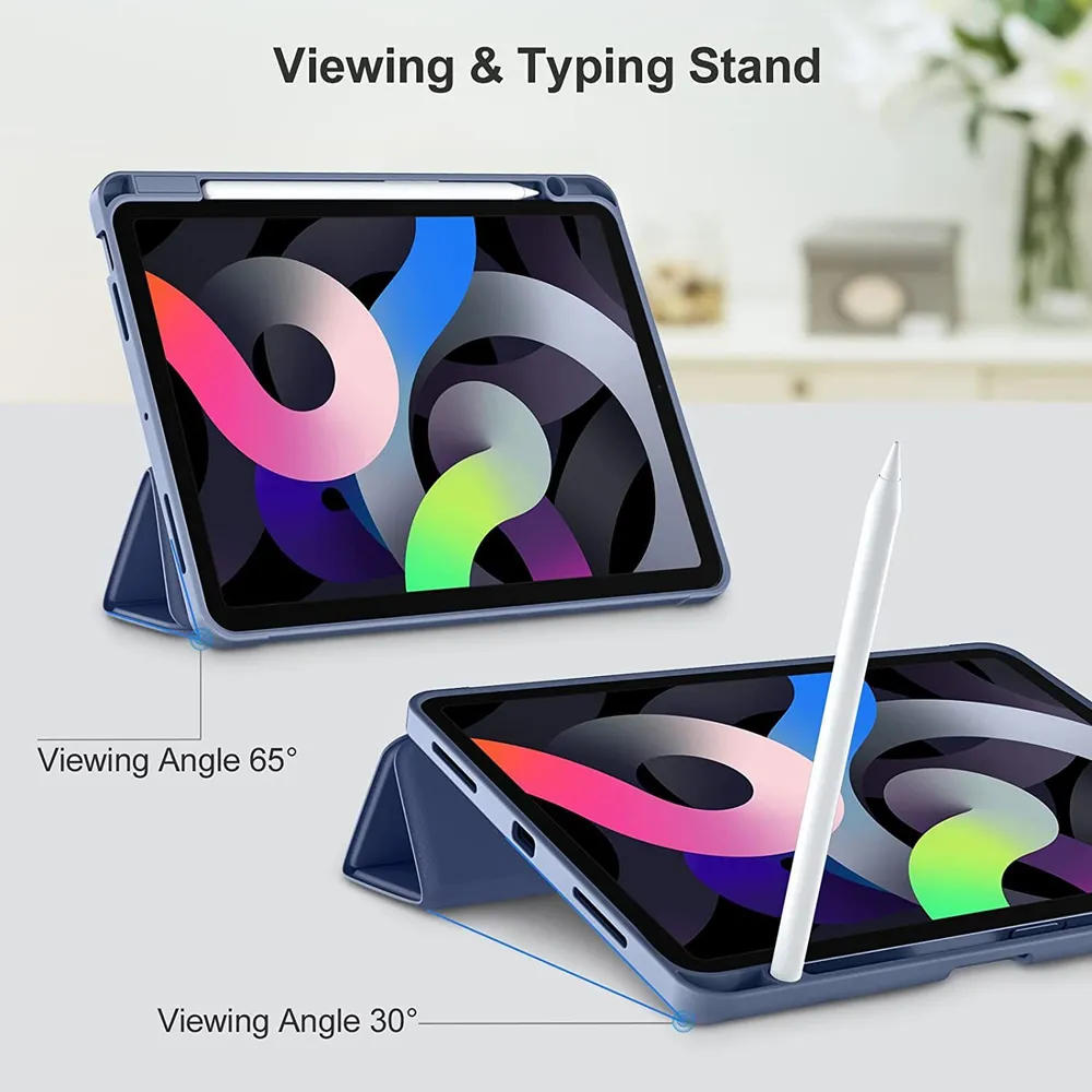 картинка Чехол для планшета Apple iPad Air 4 (2020) /  iPad Air 5 (2022) с местом для стилуса, серо-синий от магазина КомпьютерЦентр
