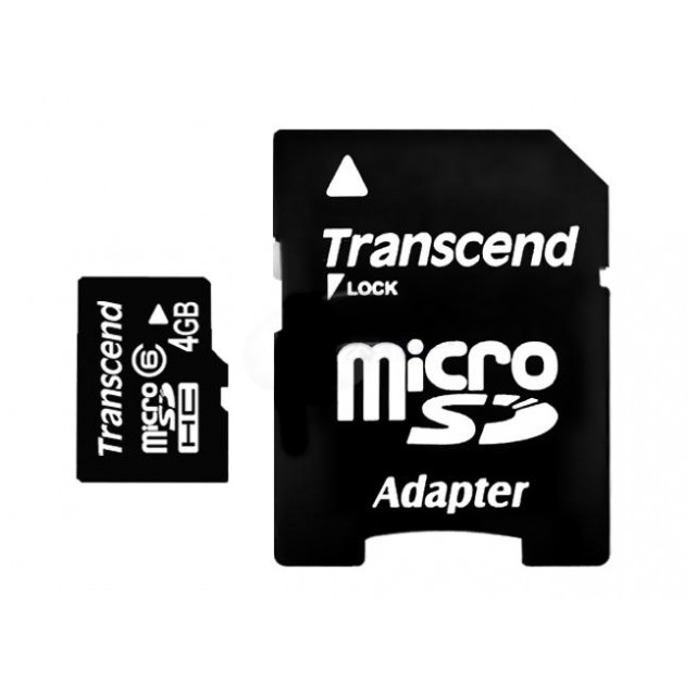 картинка Карта памяти Transcend 4Gb microSDHC Class 6 SD Adapter (TS4GUSDHC6) от магазина КомпьютерЦентр
