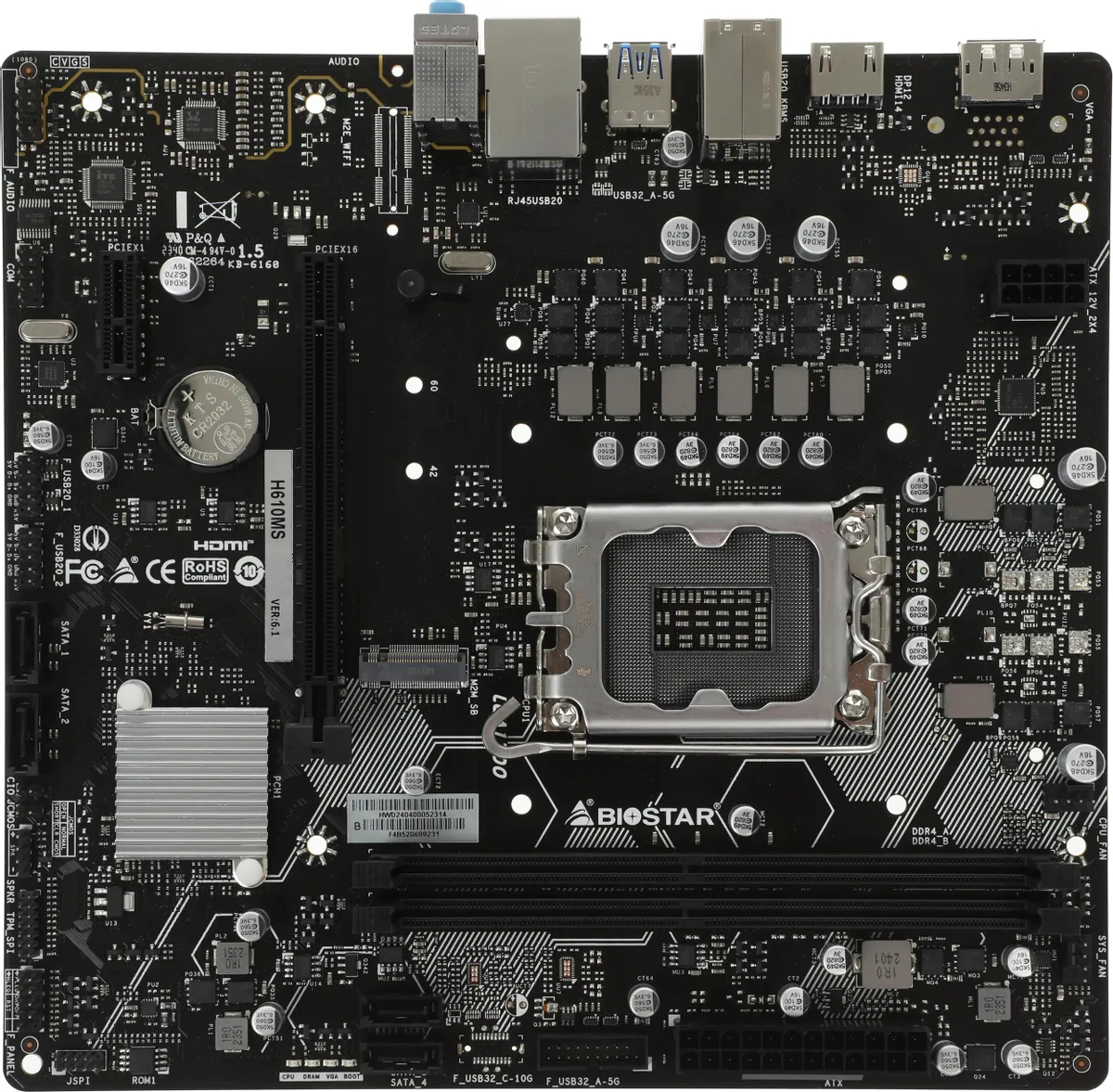 картинка Материнская плата Biostar H610MS Soc-1700 Intel H610 2xDDR4 mATX от магазина КомпьютерЦентр