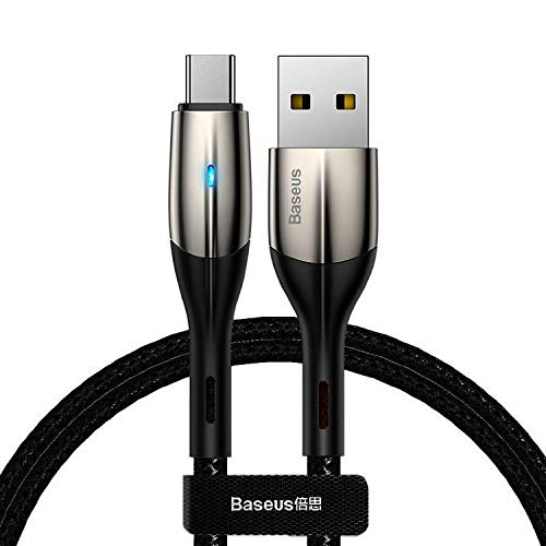 картинка Baseus Data Cable Type-C 100cm Horizontal An Indicator Lamp 3A Black (TZCATSP-A01) от магазина КомпьютерЦентр