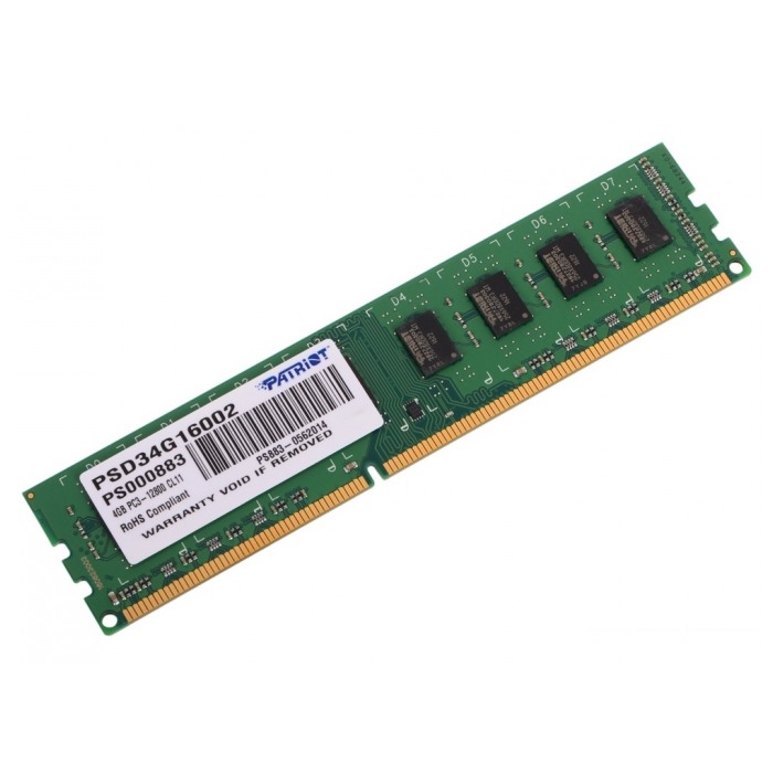 картинка Оперативная память Patriot DIMM DDR3 4Gb 1600MHz PC3-12800 (PSD34G16002) от магазина КомпьютерЦентр