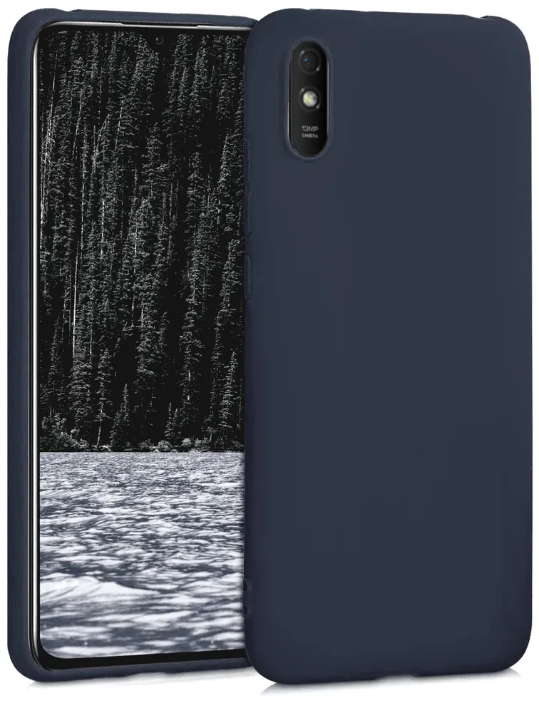 картинка Силиконовый чехол для Redmi 9A ELLAGECASE матовый, Синий от магазина КомпьютерЦентр