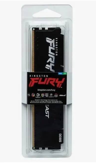 картинка DIMM DDR5 32Gb 6000MHz PC5-48000 Kingston Fury Beast Black RTL Gaming (KF560C36BBE-32) от магазина КомпьютерЦентр