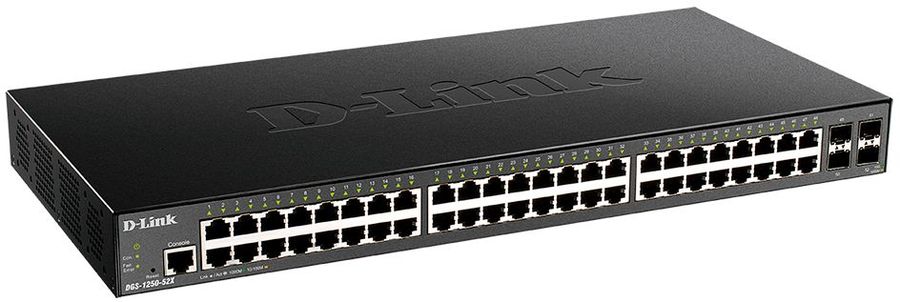 картинка Switch 48-port D-Link DGS-1250-52X/ A1A 48G 4 FSP+ настраиваемый от магазина КомпьютерЦентр