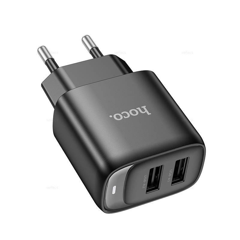 картинка СЗУ HOCO C141A Smart dual-port charger black от магазина КомпьютерЦентр