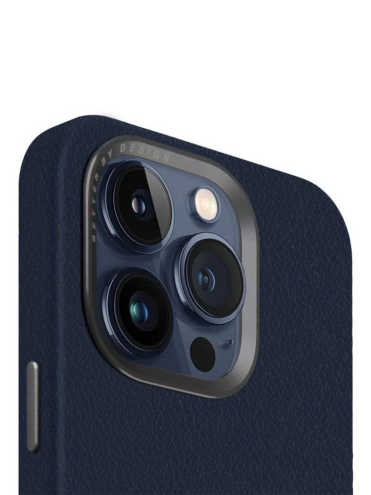 картинка Чехол из искусственной кожи Uniq HYBRID LYDEN (MagSafe) для iPhone 15 Pro 6.1'', синий (Blue) IP6.1P(2023)-LYDMBLU от магазина КомпьютерЦентр