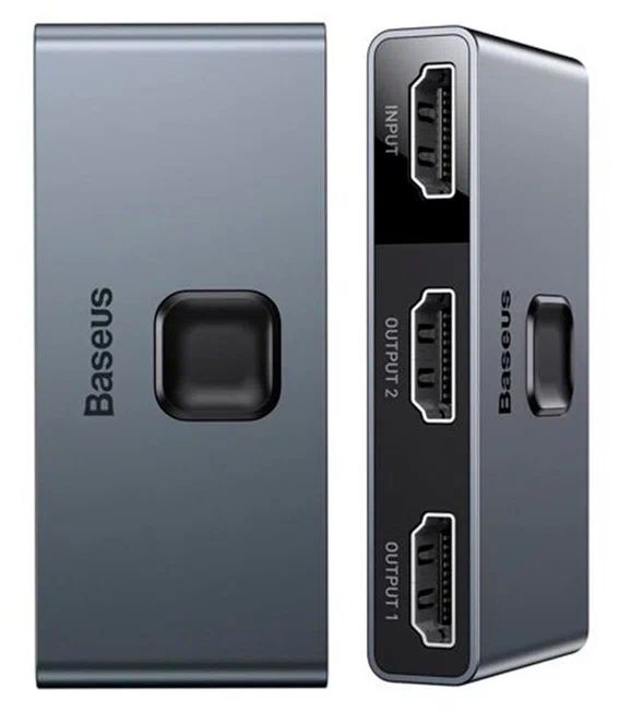 картинка Адаптер Baseus Matrix HDMI Splitter (CAHUB-BC0G) Серый от магазина КомпьютерЦентр