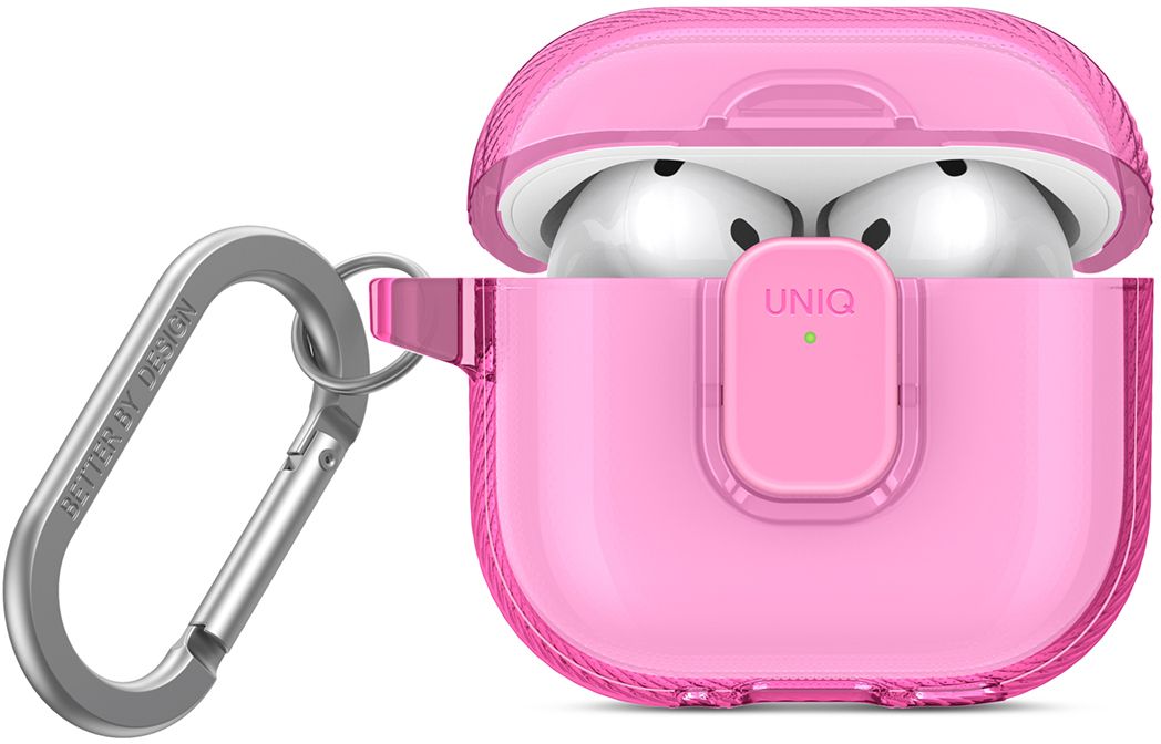 картинка Чехол Uniq Glase PRO TPU Lock Candy Pink для AirPods 4, розовый от магазина КомпьютерЦентр