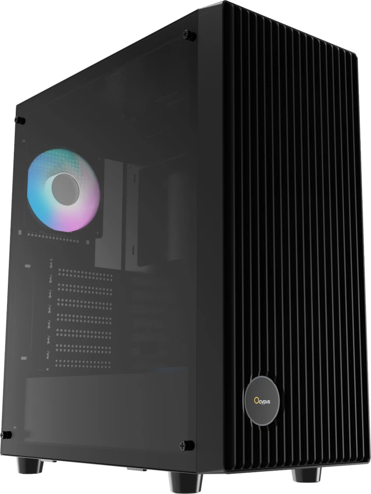 картинка Корпус Ocypus Gamma C70 BK ARGB, Mid-tower, Black, без БП (Gamma-C70-BKG400XX-GL) от магазина КомпьютерЦентр
