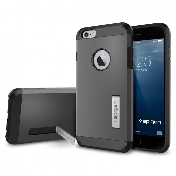 картинка Чехол SGP Spigen Case Tough Armor Series Gun Metal for iPhone 6 Plus (SGP11053) от магазина КомпьютерЦентр