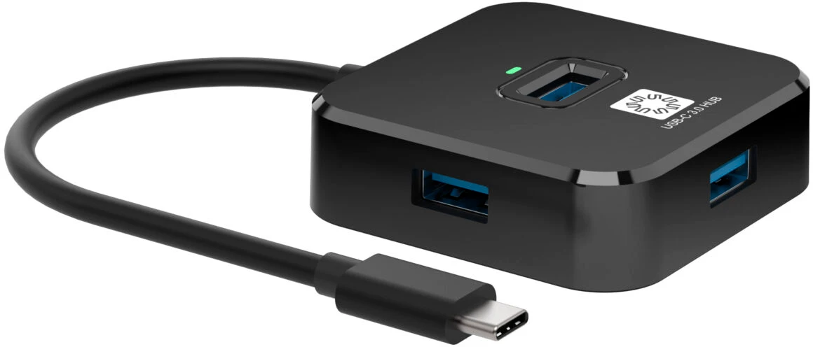 картинка HUB 4-port 5Bites HB34C-316BK Type-C -> 4*USB3.0 Black от магазина КомпьютерЦентр