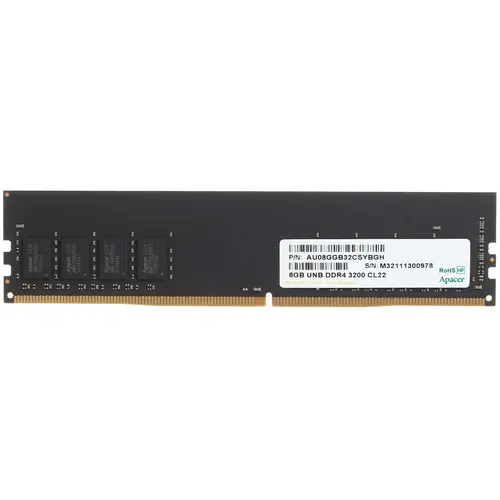 картинка DIMM DDR4 8Gb 3200MHz PC4-25600 Apacer (EL.08G21.GSH) от магазина КомпьютерЦентр