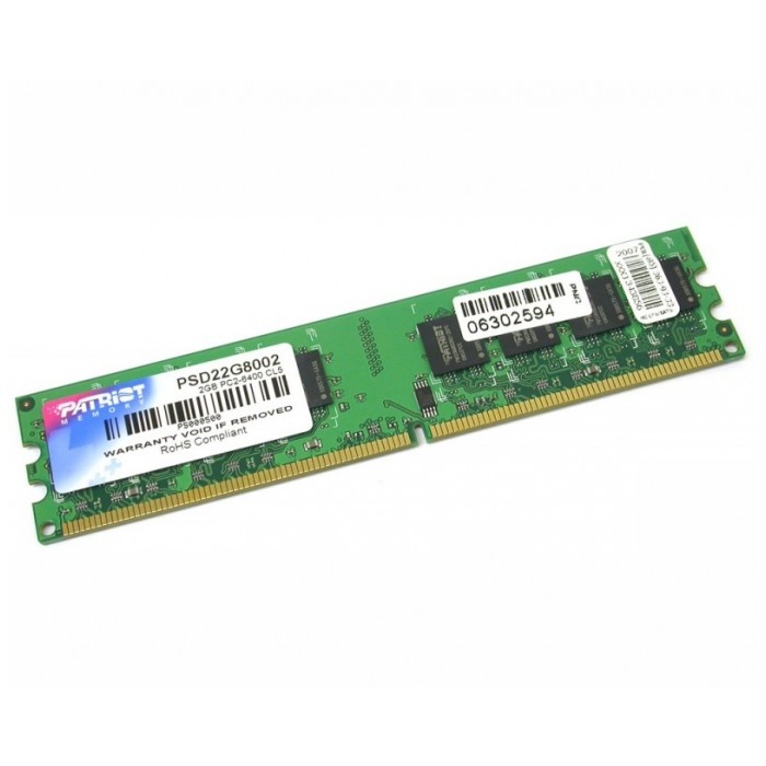 картинка Оперативная память Patriot DIMM DDR2 2Gb 800MHz PC2-6400 (PSD22G80026) от магазина КомпьютерЦентр