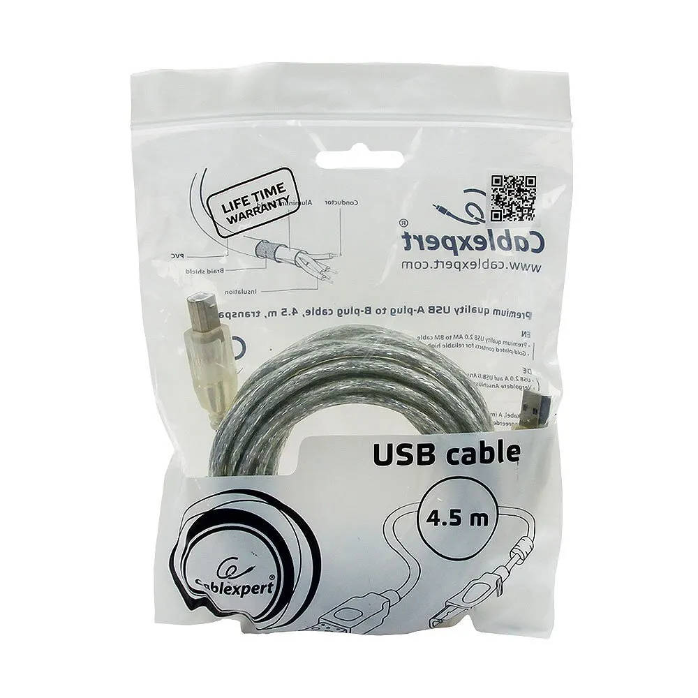 картинка Кабель USB 2.0 A->B 4.5m Pro CCF-USB2-AMBM-TR-15, Gembird/ Cablexpert от магазина КомпьютерЦентр