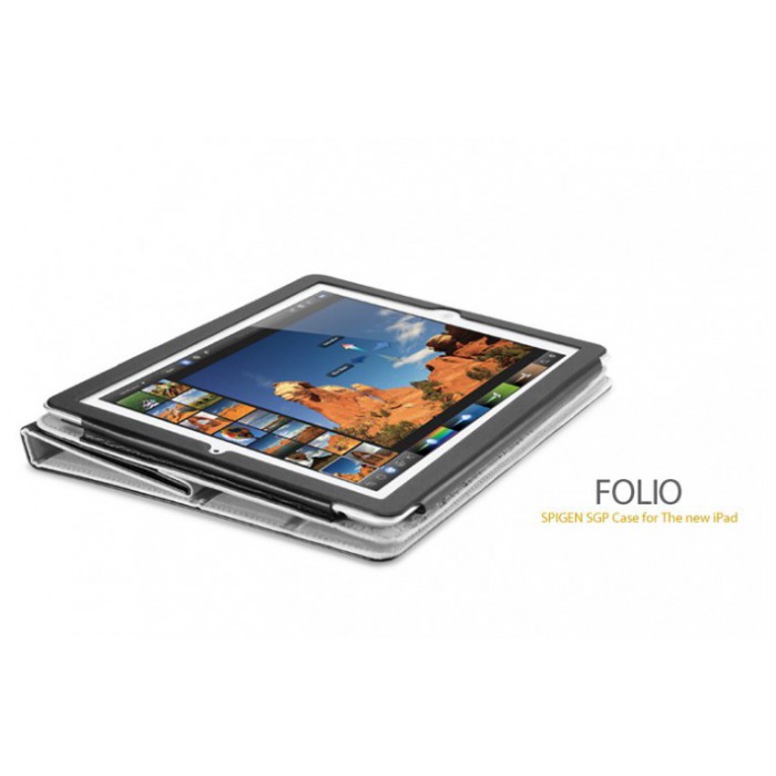 картинка Чехол SGP Leather Case Folio S Plus Series Black for New iPad/iPad 2 (SGP09134) от магазина КомпьютерЦентр