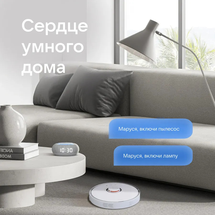 картинка Умная колонка VK Капсула Мини, Маруся, светло-серый (MRC02GY) от магазина КомпьютерЦентр